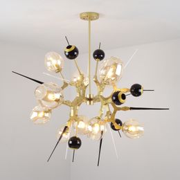 Glass balls chandelier Personality Dining Room Living Room Gold Chandeliers Modern Bedroom led Creative Glass Lights