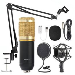 Hot sale Professional BM-800 Condenser Microphone BM 800 Cardioid Pro Audio Studio Vocal Recording Mic+Standing holder