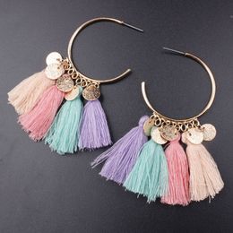 2019 handmade ethnic bohemian thread tassel earrings vintage Jewelry for woman and girls free shipping 9 colors C6028