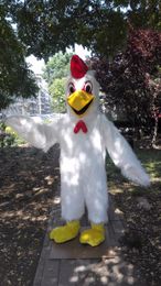 Halloween lovely White Plush chicken Mascot Costume Cock rooster runner Cartoon character Christmas Carnival Costumes Paty Fancy Dress