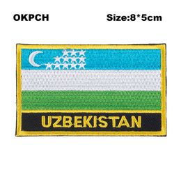 Free Shipping 8*5cm Uzbekistan Shape Mexico Flag Embroidery Iron on Patch PT0189-R