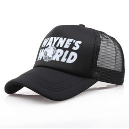 Wholesale Black Waynes World Baseball Caps Unisex Hip Hop Hat Sunhat Wayne's World Hat Costume Embroidered Mesh Hats Trucker Dad