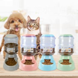 Pet Automatic Drinking Fountain Feeder 3.8L Large Capacity Dog Cat Drinking Feeding Bowl Cat Dog Water Bowl Dog Food Dispenser