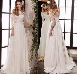 Neue langärmlige Brautkleider aus Spitze, schlichte, elegante Brautkleider, böhmische Brautkleider mit langen Ärmeln