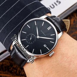 New Belluna M024.428.16.051.00 Automatic Mens Watch Steel Case Black Texture Dial Stick Markers Black Leather Watches Timezonewatch F08a1