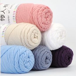 3 PCS / Lot Lovers Fil de coton Threau Naturel Coton Coton Coton épais pour tricoter la laine bébé Chunky Fil à la main Thinting à la main