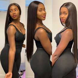 middle part hairstyles UK - fashion hairstyle beauty brazilian Hair African Americ full wig Simulation Human Hair straight wig with middle part for lady