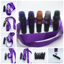 Pretty Colourful Hookah Shisha Smoking Pipe Handle Test Resin Tip Silicone Holder Portable Lanyard Innovative Design Hang Rope Mouthpiece
