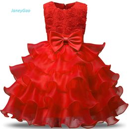 Janeygao flor menina vestido para festa de casamento cor roxa com apliques arco crianças vestido formal para aniversário primeiro vestido de comunhão