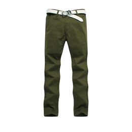 2021 Fashion-Wholesale- Jeans Mens Slim Straight Chino Pants Darked Wash Chinos Casual Black,Army Green,Khaki 7Colours