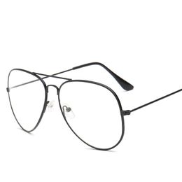 Wholesale-Metal Plain Glass Spectacles Frame Classic Glasses Metal Spectacle Frame Oversize Vintage Eyewear
