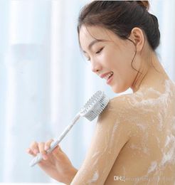 Soft Silicone Body Brush Long Handle Shower Brush Body Scrubber Bath Brush for Rub Back Exfoliating Skin Soothing Massage Free Shipping