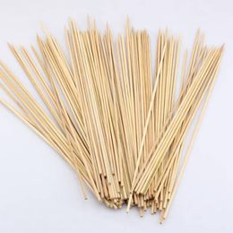 Natural Bamboo Skewers Sticks BBQ Barbeque Fruit Kabob Fondue Roasting-Fork 40cm x 4mm Twister Cotton Floss Sticks