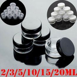 100pcs 2g/3g/5g/10g/15g/20g Empty Plastic Clear Cosmetic Jars Makeup Container Lotion Bottle Vials Face Cream Sample Pots Gel Box