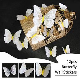 12Pcs 3D Butterfly Wall Stickers Decal Decor Art Fridge Magnet Decoration Home High Quality