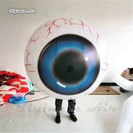 Adult Wearable Scary Walking Inflatable Eyeball Costume 1.5m Blow Up Eyeball Balloon Suits For Halloween Parade Show