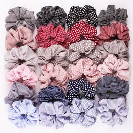 Wholesale Striped Dot Dot Houndstooth Large Intestine Hair Circle Fabric Hair Ornament Hair Circle Accessories