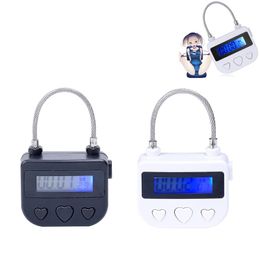 White/Black USB Rechargeable Switch Padlock Bondage Time Lock,BDSM Bondage Restraints HandCuff Mouth Gags Chastity Adult Sex Toy