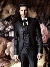 New Style Groomsmen Mandarin Lapel Groom Tuxedos Six Buttons Men Suits Wedding/Prom/Dinner Best Man Blazer ( Jacket+Pants+Tie+Vest) G244