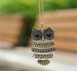 New necklace fashionable and popular in Europe and America retro owl necklace sweater chain wl1077