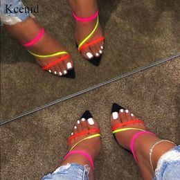 Kcenid Summer new slippers sexy 2020 fashion sandals women open toe high heel women slippers slip on sandals size 12 women shoes