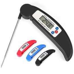 Digital LCD Food Thermometer Probe Folding Kitchen Thermometer BBQ Meat Oven Water Oil Temperature Test Tool LX1812