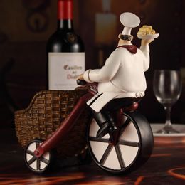 Creative Resin Chef Wine Rack Craft Figurine Wine Bottle Holder Home Wine Ornament Shelf Racks for Restaurant Promotion