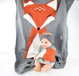 Three dimensional fox ear blanket children's knitting blanket beach mat baby cuddle quilt light grey, medium grey, beige