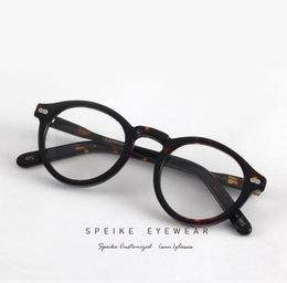 Luxary-SPEIKE Customized eyewear MILTZEN style 46mm 1915 Eyeglasses johnny depp round frame porlarized sunglasses can be prescrition glasses