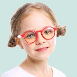Silicone Blue Light Blocking Glasses for Kids Students Boys Girls Computer Protection TR90 Flexible Anti-blue ray Eyeglasses for Children