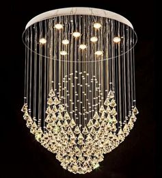 new large modern crystal Ceiling Lights living room lamp flush mount LED light hotel Stair long chandelier D600mm D800mm Round Shape MYY