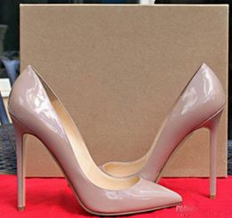 Горячие продажи-кожа Пигаль каблуки женщины свадебные туфли острым носом тонкие каблуки сексуальная женщина красный черный, высокие каблуки фиолетовый, овчина 35-44