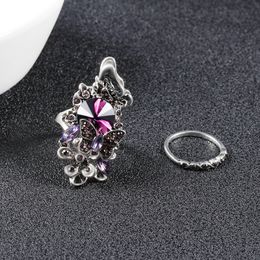 Crystal Butterfly Shape Wedding Ring Party Jewellery Ring Elegant Fashion Classic