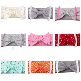 Baby Headband Girls Bow Bohemia Turban Twist Knot Head Wrap Floral Solid Polka Dot Striped Hair Bows Accessories Headwear 120 Style CZYQ5759