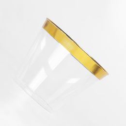 ps cups Canada - 9oz Disposable Airline Cup Gold Rimmed Disposable Thicken Hard Plastic Airline Cups PS Drink Cup Party Wedding Kitchen Supplies DBC DH1094