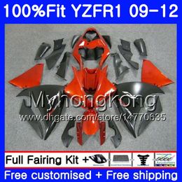 Injection For YAMAHA YZF 1000 R 1 YZF-1000 YZFR1 09 10 11 12 241HM.12 YZF R1 YZF1000 Orange black hot YZF-R1 2009 2010 2011 2012 Fairing Kit