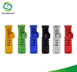 New Mini Metal Snuff Bottle Threaded Flat-Ended Colored Pipe