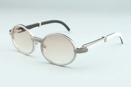 natural mixed horn diamond sunglasses 7550178-B7 high quality full frame frame size 55-22-140mm