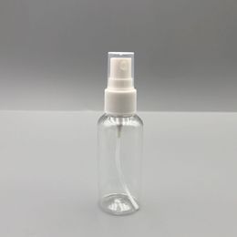 Empty 60ml 2Oz. Clear Plastic Mist Spray Bottle,Travel Perfume Atomizer for Cleaning Solutions (Spray Bottles, White+Clear)
