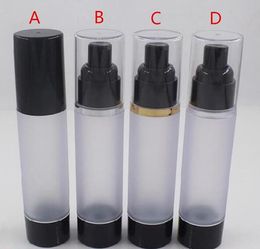50ML frosted Travel Refillable Cosmetic Airless Bottles Plastic Treatment Pump Lotion Containers with Black