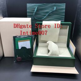 Factory Supplier High Quality Green Box Papers Gift Watches Boxes Leather Bag Card For 116610 116660 116710 116613 116500 Watch Boxes