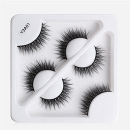 New 10Style Fake Mink Eyelashes Thick Volume 3D False Eyelashes Crisscross Long Faux EyeLashes Women Makeup Extension Tool