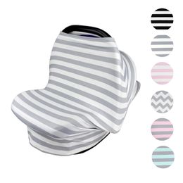 A796 Stripe Stretchy Car Seat Cover Infant Baby Carseat Canopy Privacy Nursing Cover Breastfeeding Cover