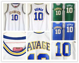 Dennis Rodman Oklahoma Savages Jersey NCAA College Jerseys Basketball Mens Colour Blue White Green Breathable University Uniforms