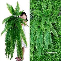 Hanging Plants Artificial Greenery Hanging Fern Grass Plants Green Wall Plant Silk Artificial Hedge Plants Large C19041302