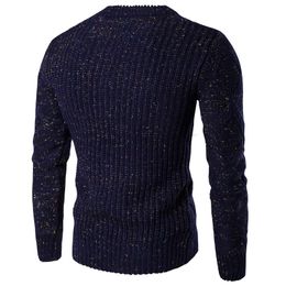 Wholesale-O-neck Men Coarse Wool Sweater Men Clothes Mens Casual Coarse Wool Solid Winter Clothes Thick