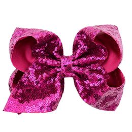 Wholesale 8inch 20 design Girls jojo Bow paillette bubble flower hairpins Barrettes children Bow hair accessories princess Bow Hair Clip