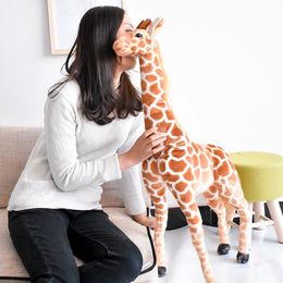 Giant size Giraffe Plush Toys Cute Stuffed Animal Soft Giraffe Doll Birthday Gift Kids Toy 60cm 80cm 100cm LA217