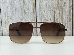 Neue Sommer-Mode-Stil Herren-Sonnenbrille, Herren-Sonnenbrille, Metall-Vintage-Sonnenbrille, Haltung, quadratischer Rahmen, UV-400-Linse mit Box