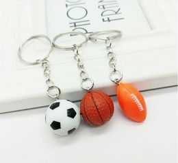 Sporty Simulation Car Key Ring Keychain for Womens Men Cute Resin Small Football Basketball Keyring Charm Bag